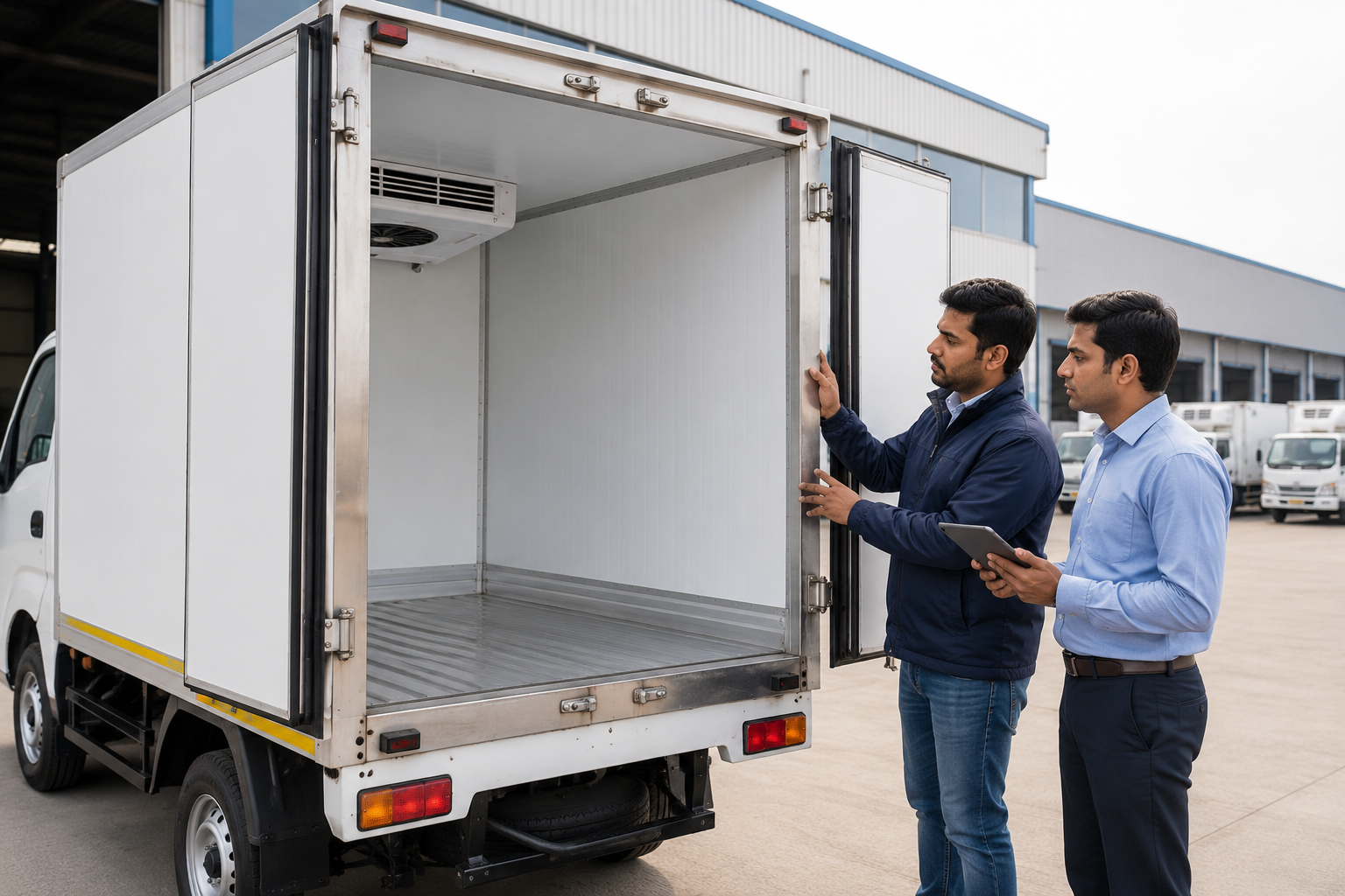 GRP reefer van with GRP panel body showing lightweight insulation design for cold chain transport
